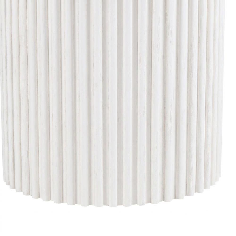 Round Pedestal Dining Table, Rubberwood, White, 48" W X 30" H Dining Height