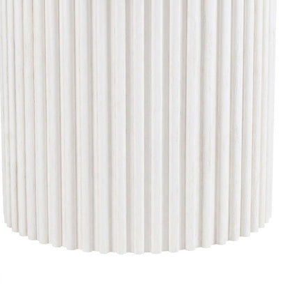 Round Pedestal Dining Table, Rubberwood, White, 48" W X 30" H Dining Height