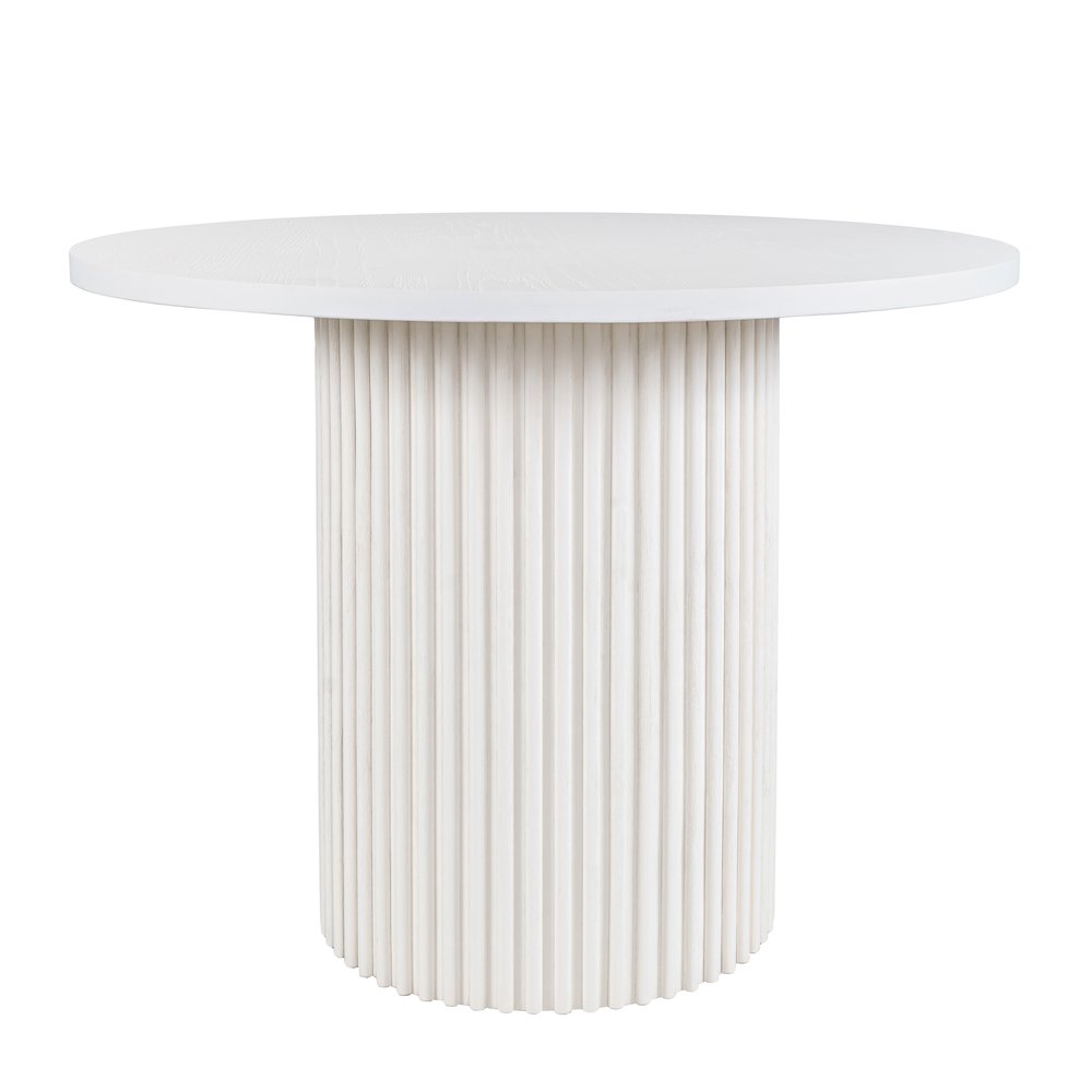 Auden 48" Round Counter Height Mid-Century Modern Fluted Pedestal Dining Table