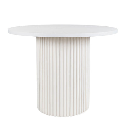 Auden 48" Round Counter Height Mid-Century Modern Fluted Pedestal Dining Table