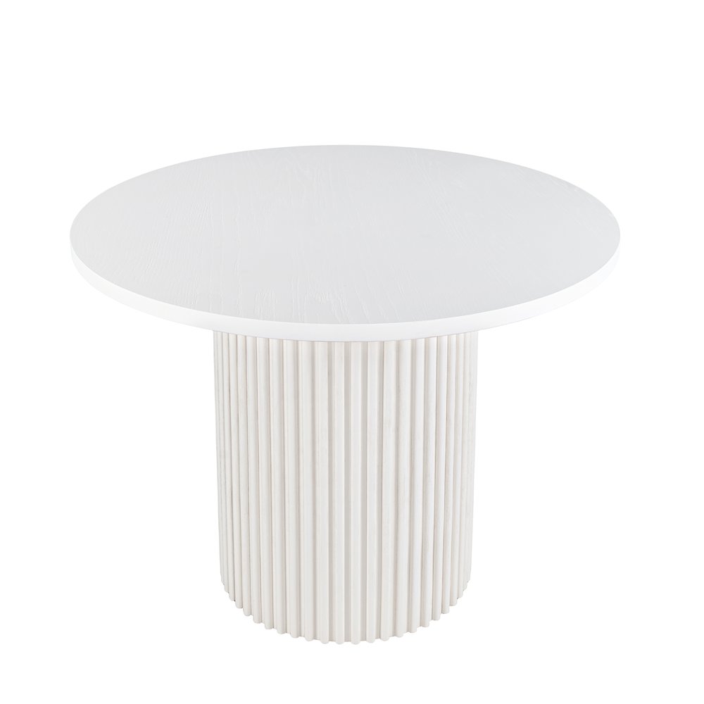 Auden 48" Round Counter Height Mid-Century Modern Fluted Pedestal Dining Table