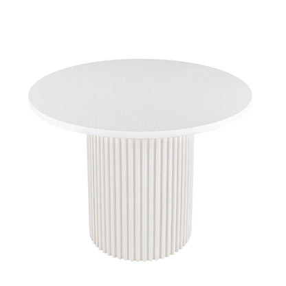 Auden 48" Round Counter Height Mid-Century Modern Fluted Pedestal Dining Table