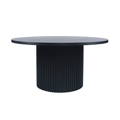 Auden 60" Round Mid-Century Modern Fluted Pedestal Base Dining Table