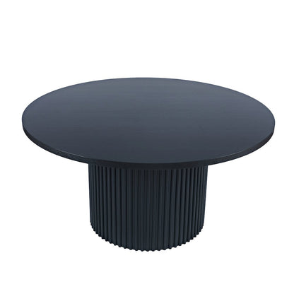Auden 60" Round Mid-Century Modern Fluted Pedestal Base Dining Table