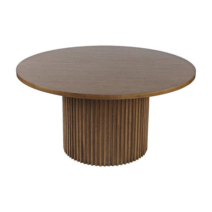 Round Pedestal Dining Table, Rubberwood, Chestnut, 60" W X 30" H Dining Height