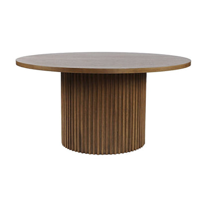 Round Pedestal Dining Table, Rubberwood, Chestnut, 60" W X 30" H Dining Height