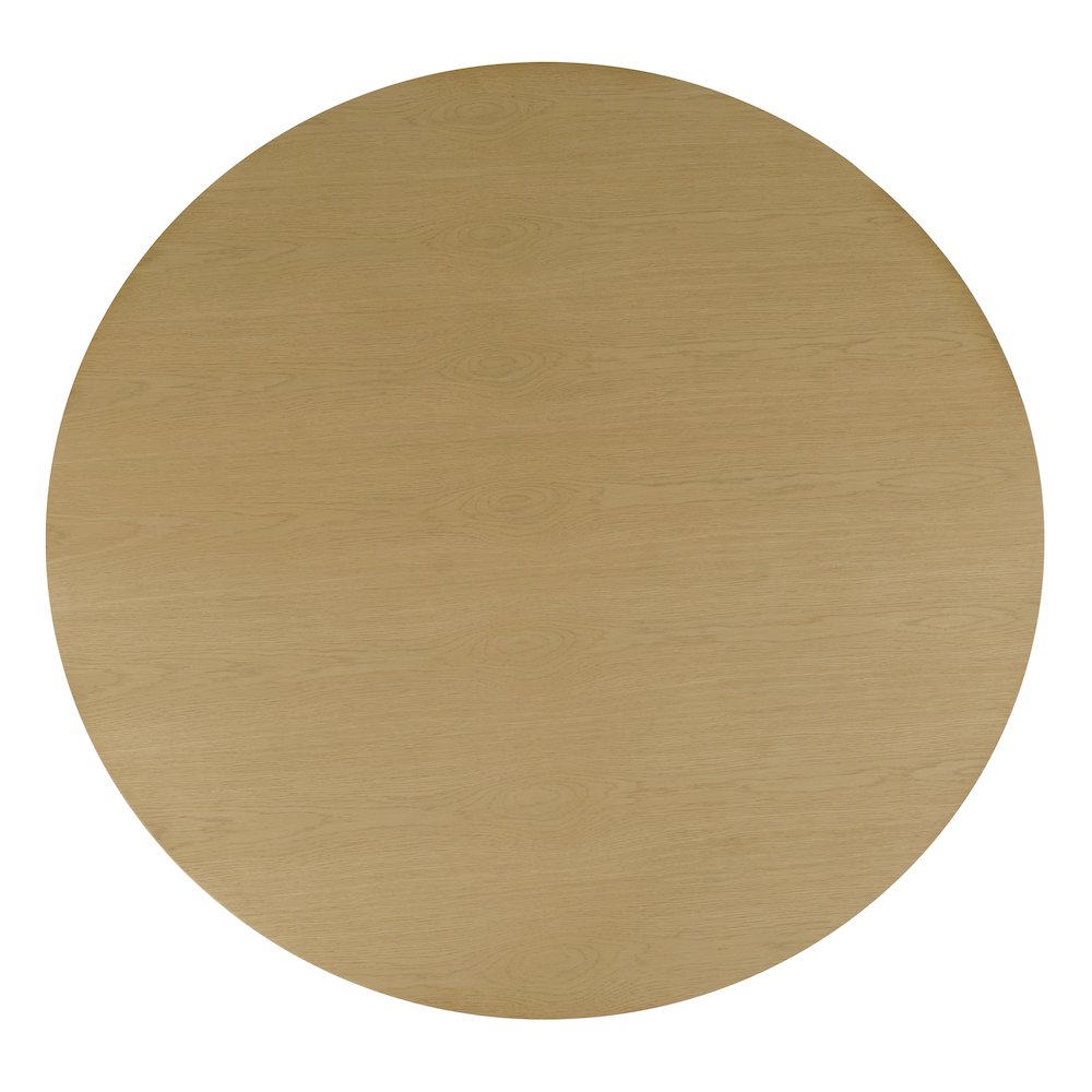 Auden 60" Round Mid-Century Modern Fluted Pedestal Base Dining Table