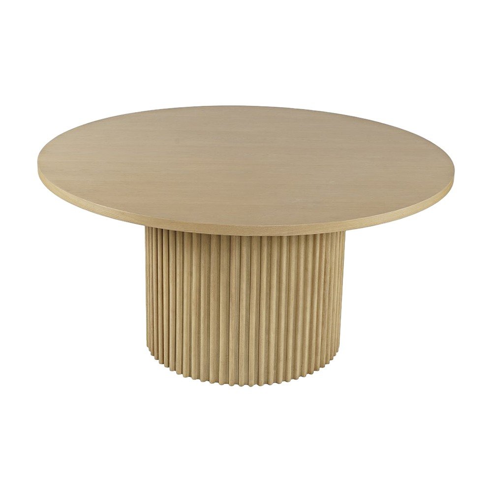 Round Pedestal Dining Table, Rubberwood, Natural, 60" W X 30" H Dining Height