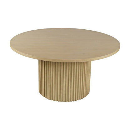 Round Pedestal Dining Table, Rubberwood, Natural, 60" W X 30" H Dining Height
