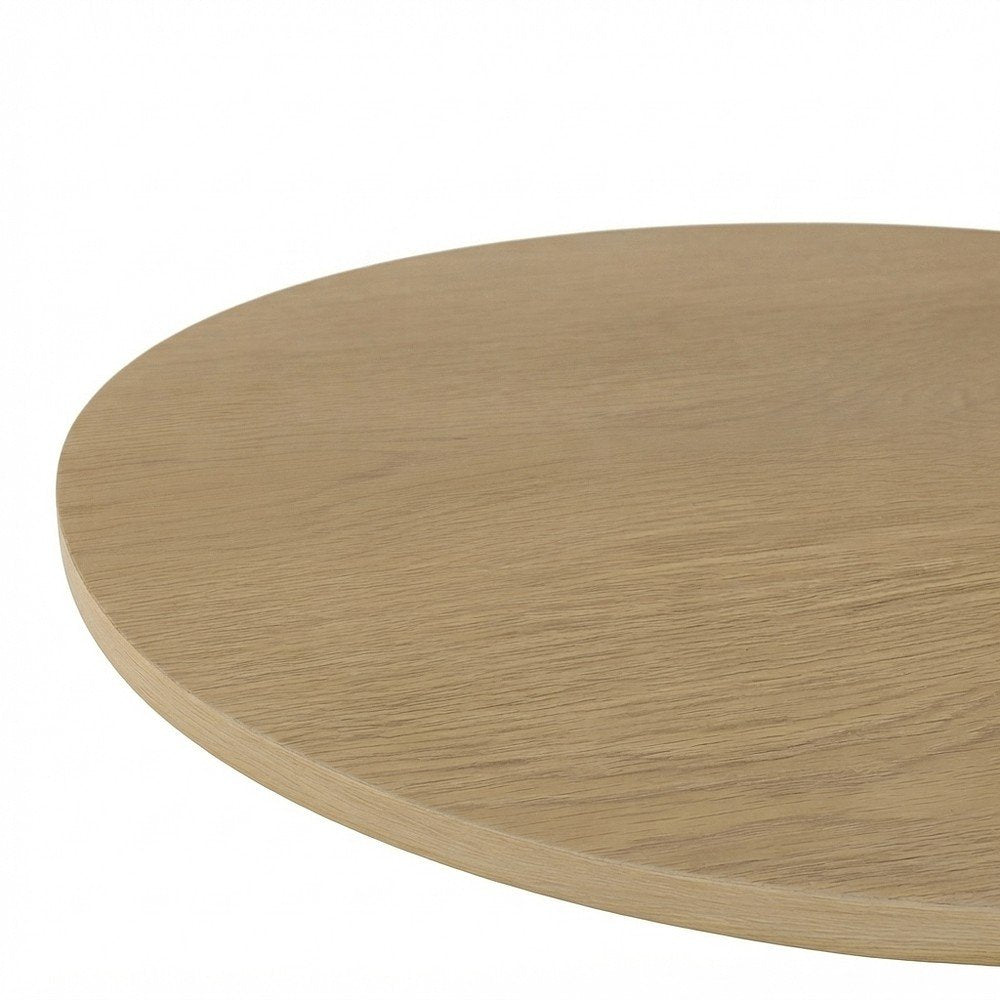 Round Pedestal Dining Table, Rubberwood, Natural, 60" W X 30" H Dining Height
