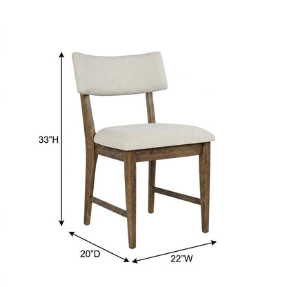 Contemporary Upholstered Split Back Dining Chair, Chestnut, Set of 2
