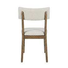 Contemporary Upholstered Split Back Dining Chair, Chestnut, Set of 2