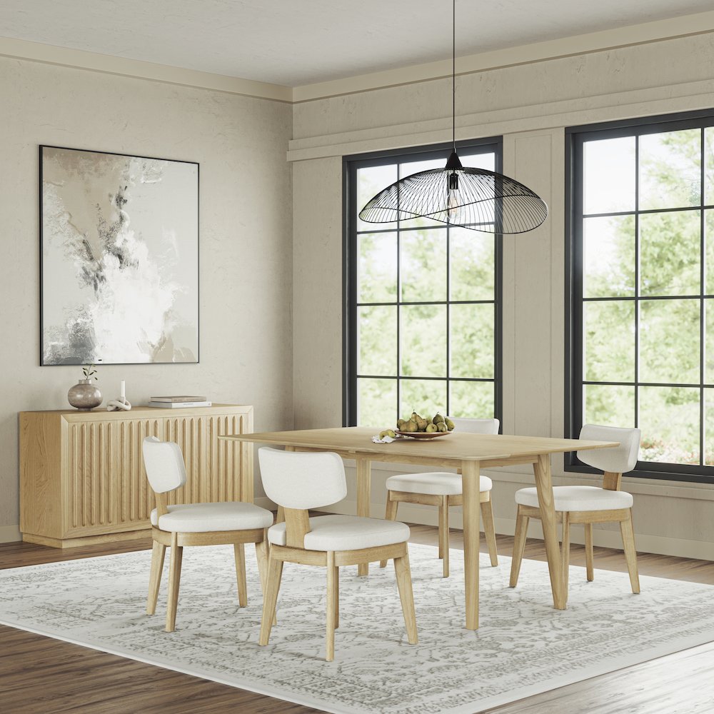 Bowie 66" Harvest Mid-Century Modern Drop-Leaf Dining Table