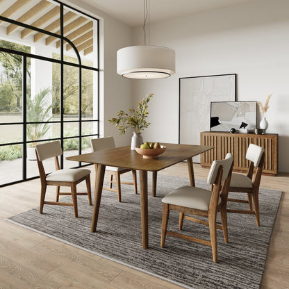 Bowie 66" Harvest Mid-Century Modern Drop-Leaf Dining Table