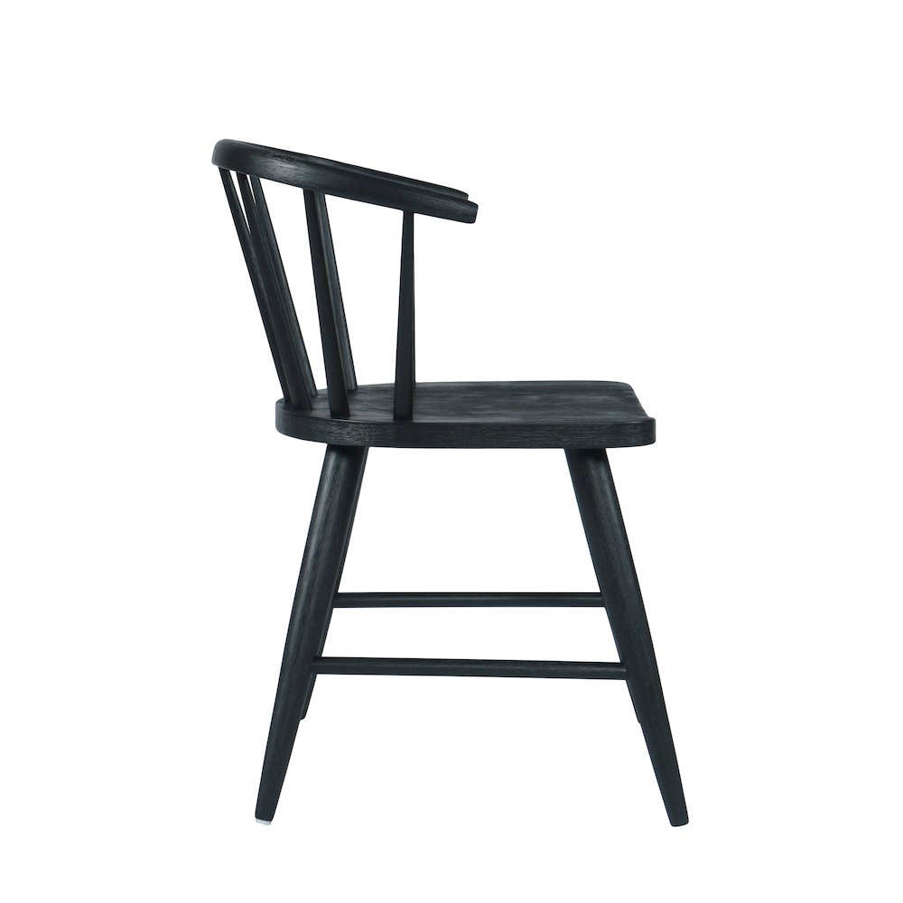 Fitz Traditional Solid Wood Curved Back Spindle Dining Chair (Set of 2)