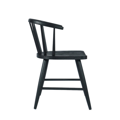 Fitz Traditional Solid Wood Curved Back Spindle Dining Chair (Set of 2)