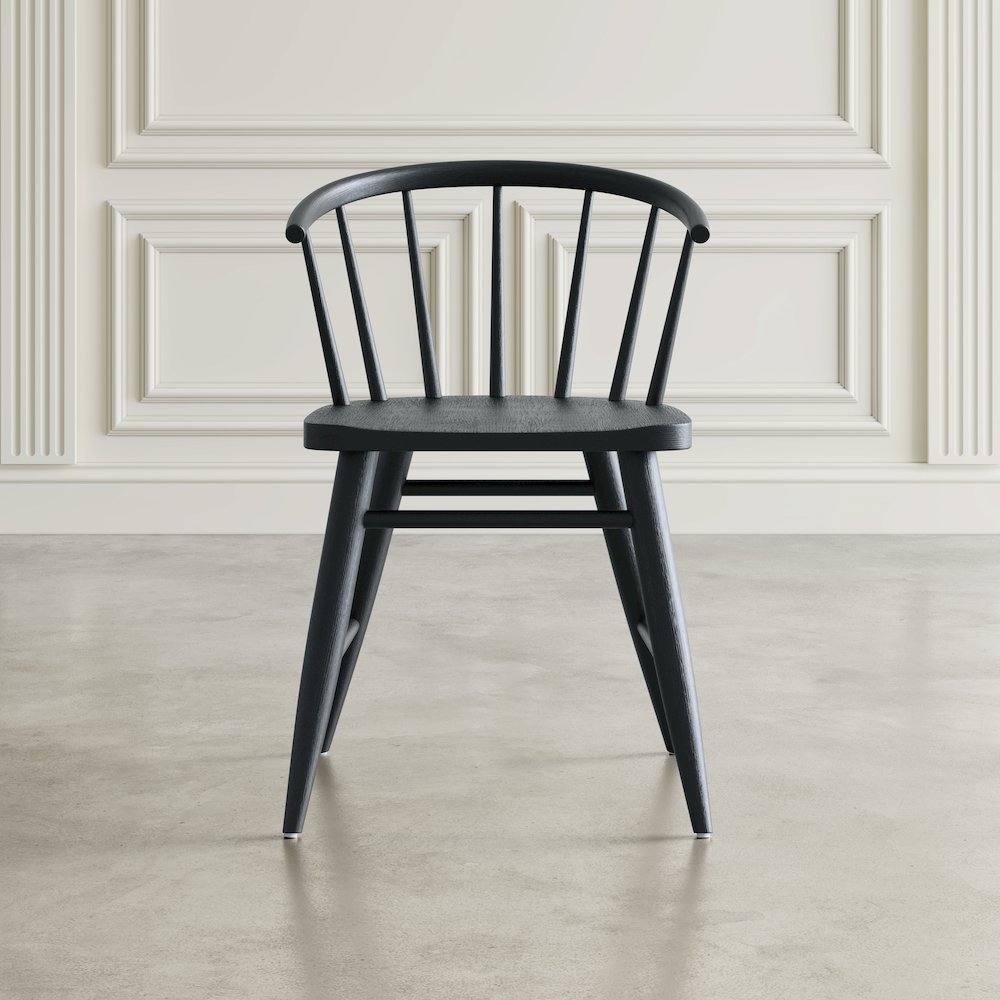 Fitz Traditional Solid Wood Curved Back Spindle Dining Chair (Set of 2)
