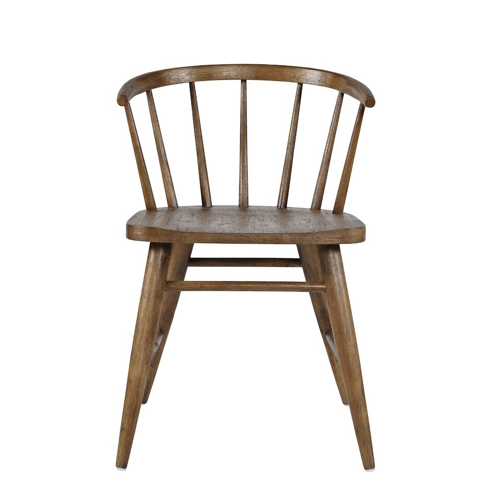 Fitz Traditional Solid Wood Curved Back Spindle Dining Chair (Set of 2)
