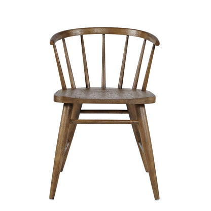 Fitz Traditional Solid Wood Curved Back Spindle Dining Chair (Set of 2)