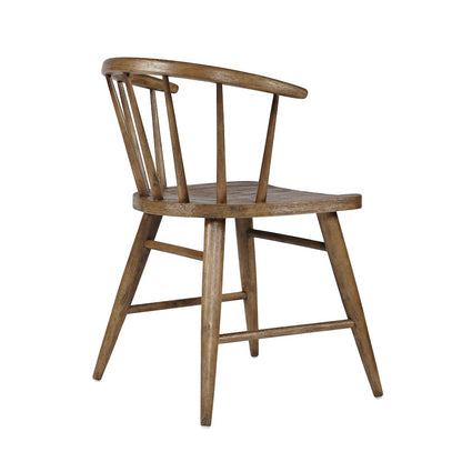 Fitz Traditional Solid Wood Curved Back Spindle Dining Chair (Set of 2)