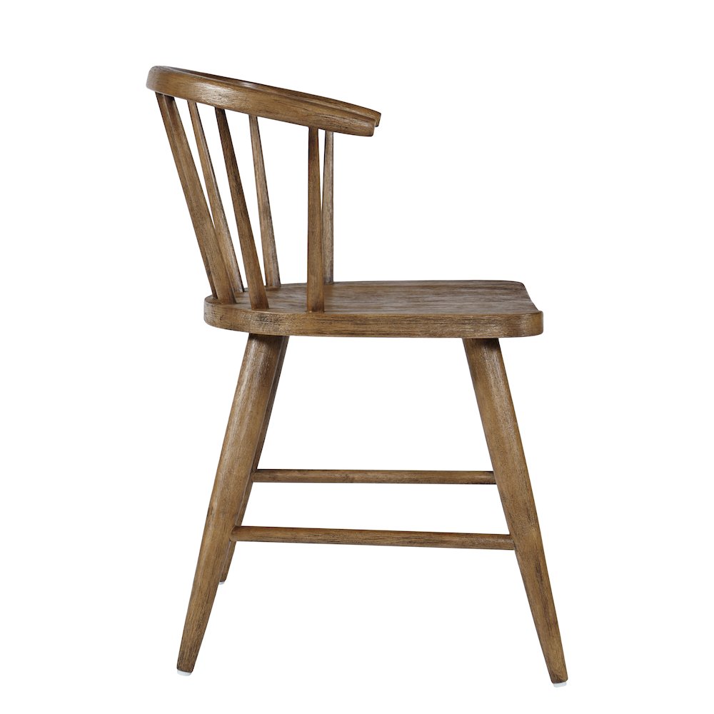 Fitz Traditional Solid Wood Curved Back Spindle Dining Chair (Set of 2)