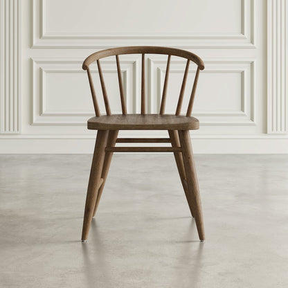 Fitz Traditional Solid Wood Curved Back Spindle Dining Chair (Set of 2)