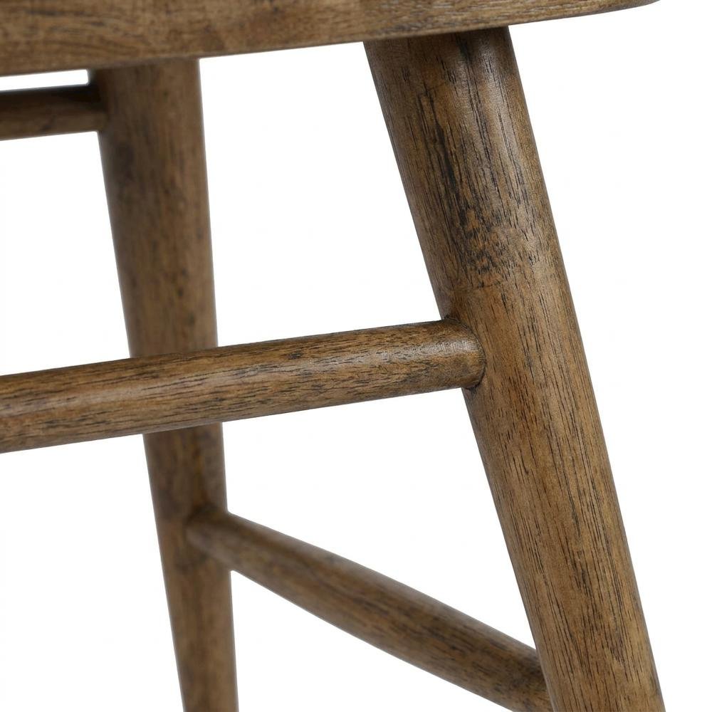 Traditional Solid Wood Curved-Back Spindle Dining Chairs, Chestnut, Set of 2