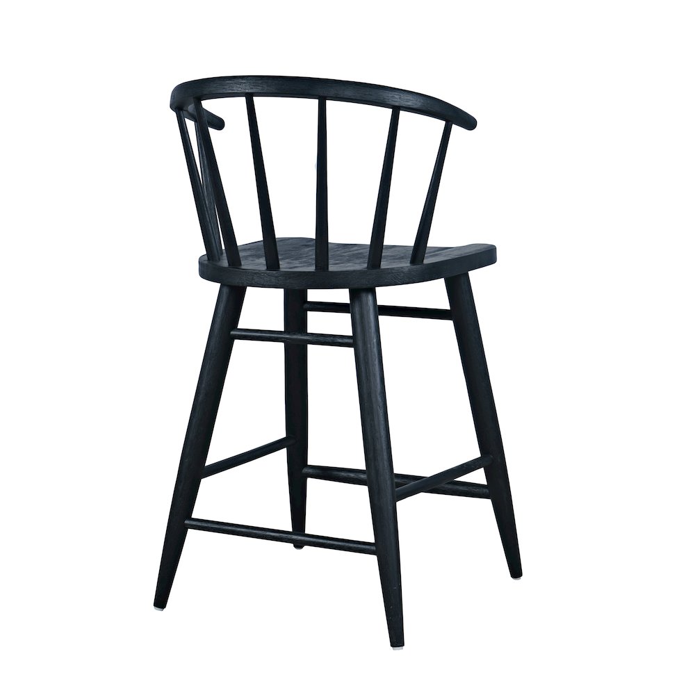 Fitz Traditional Solid Wood Curved Back Spindle Counter Stool