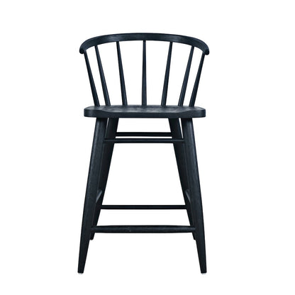 Fitz Traditional Solid Wood Curved Back Spindle Counter Stool