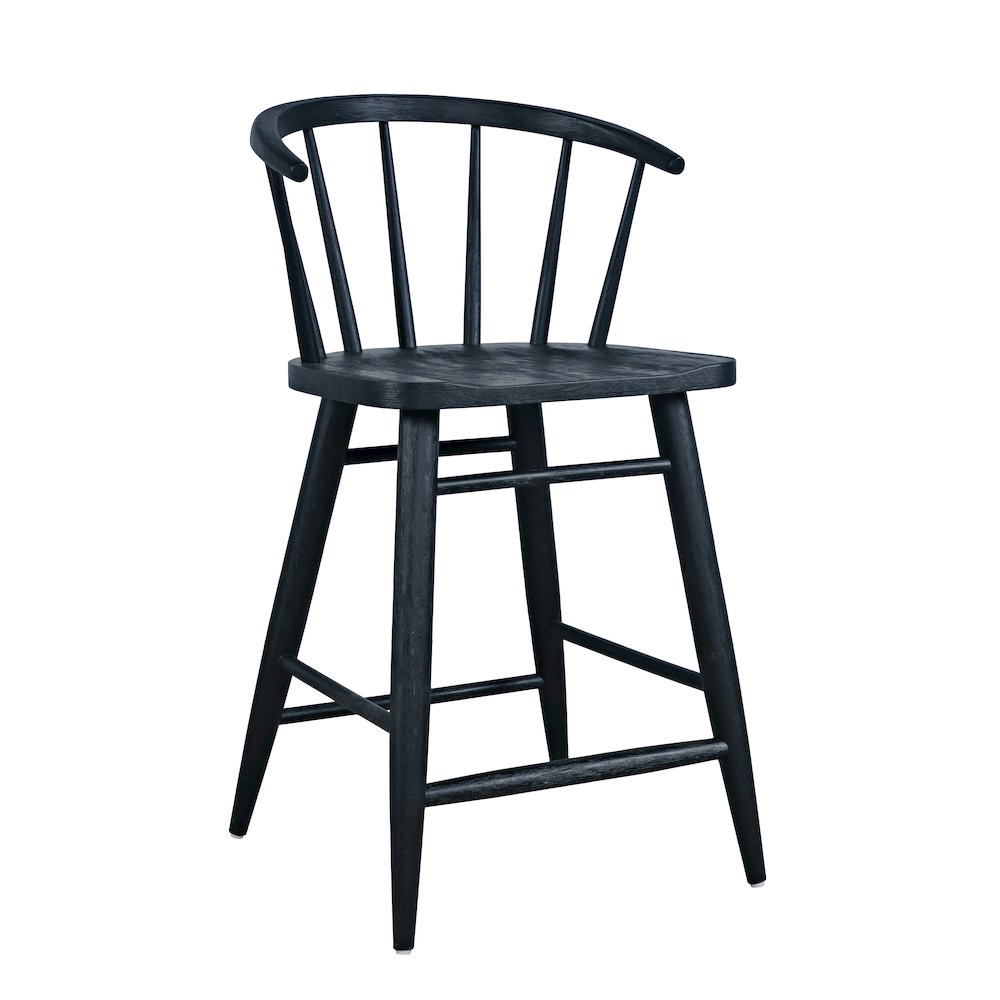 5-Piece Counter Height Dining Set with Round Table and Spindle Back Barstools