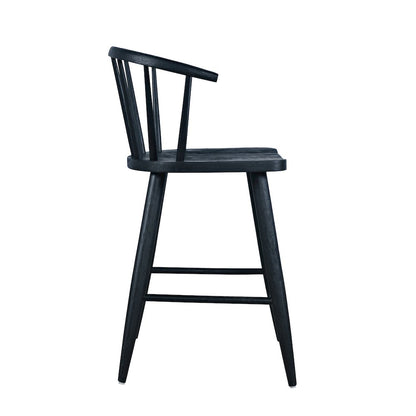 Fitz Traditional Solid Wood Curved Back Spindle Counter Stool