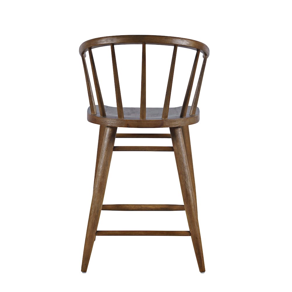 Fitz Traditional Solid Wood Curved Back Spindle Counter Stool