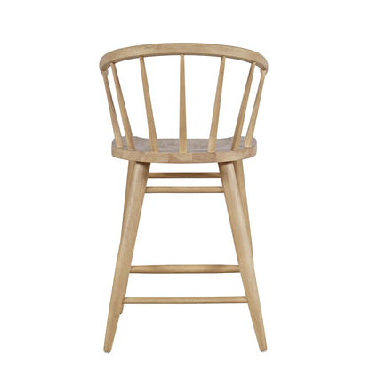 Fitz Traditional Solid Wood Curved Back Spindle Counter Stool