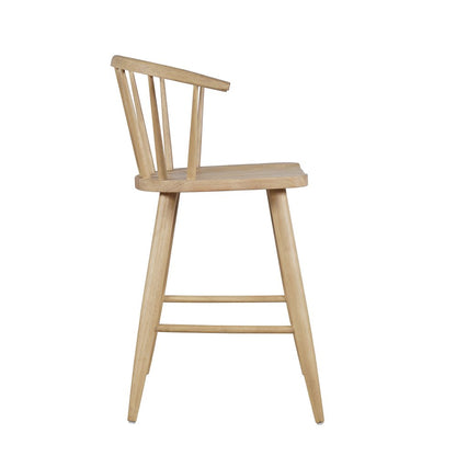 Fitz Traditional Solid Wood Curved Back Spindle Counter Stool