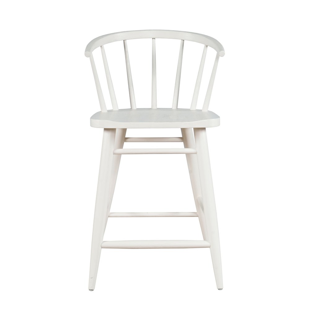 Fitz Traditional Solid Wood Curved Back Spindle Counter Stool
