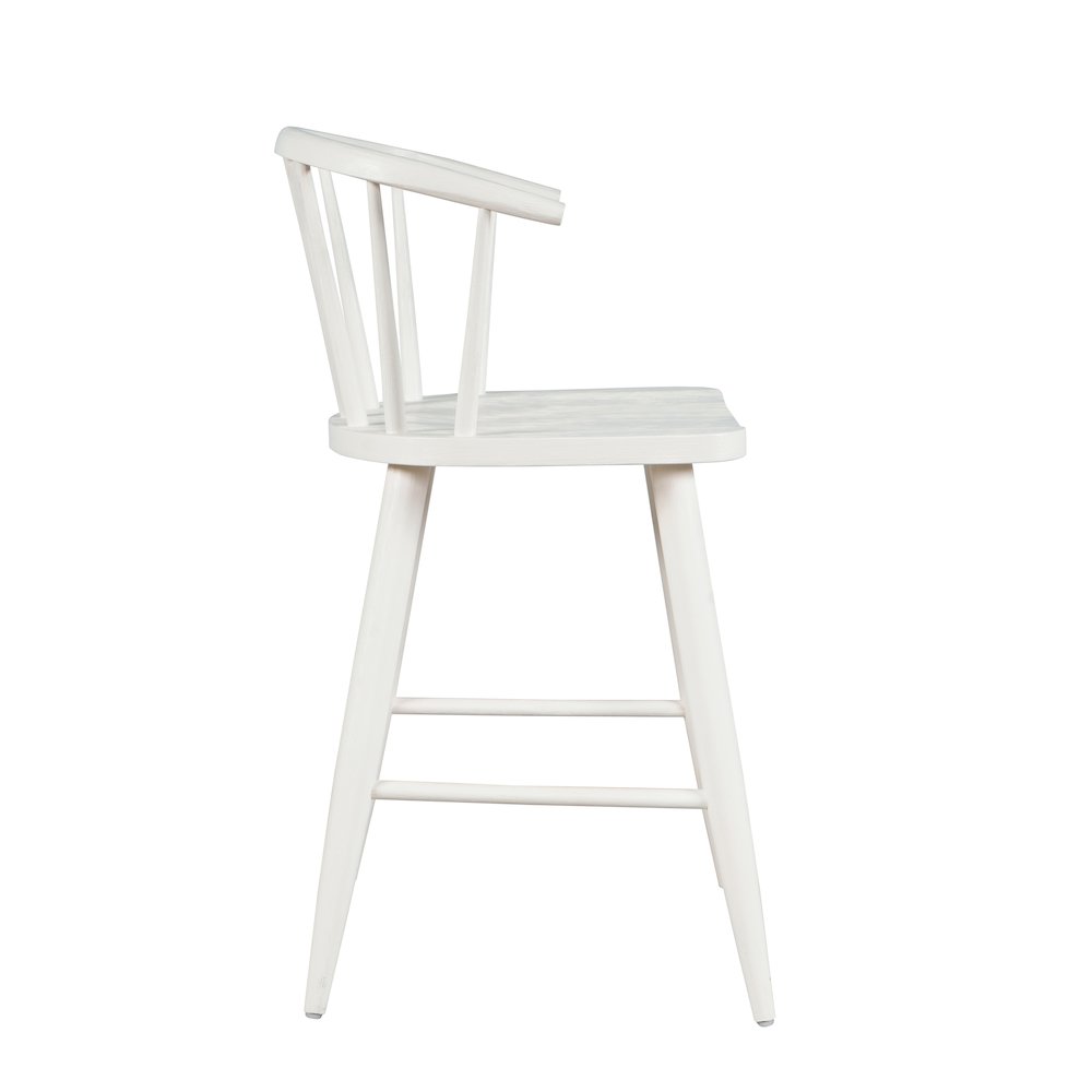 Fitz Traditional Solid Wood Curved Back Spindle Counter Stool