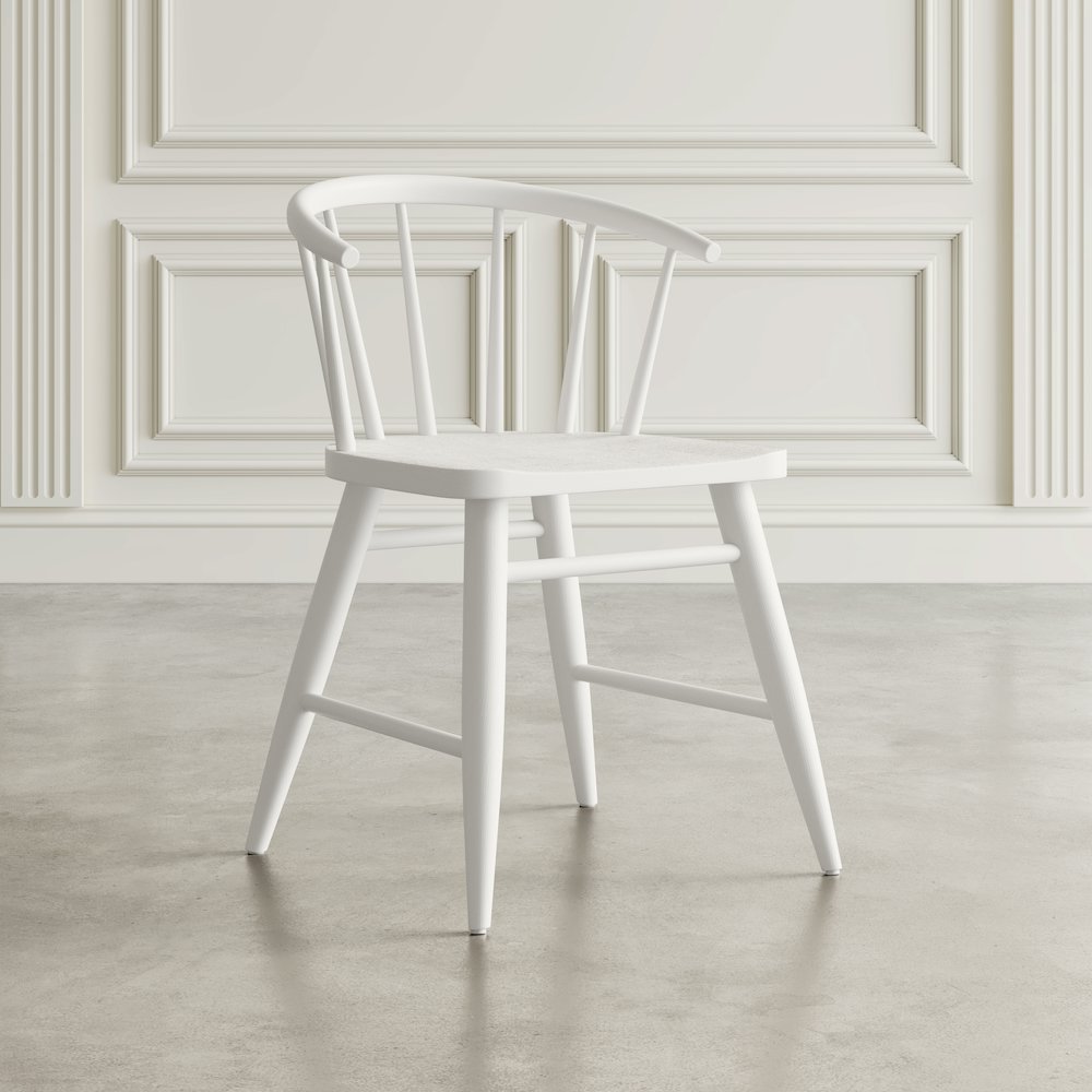 Fitz Traditional Solid Wood Curved Back Spindle Dining Chair (Set of 2)