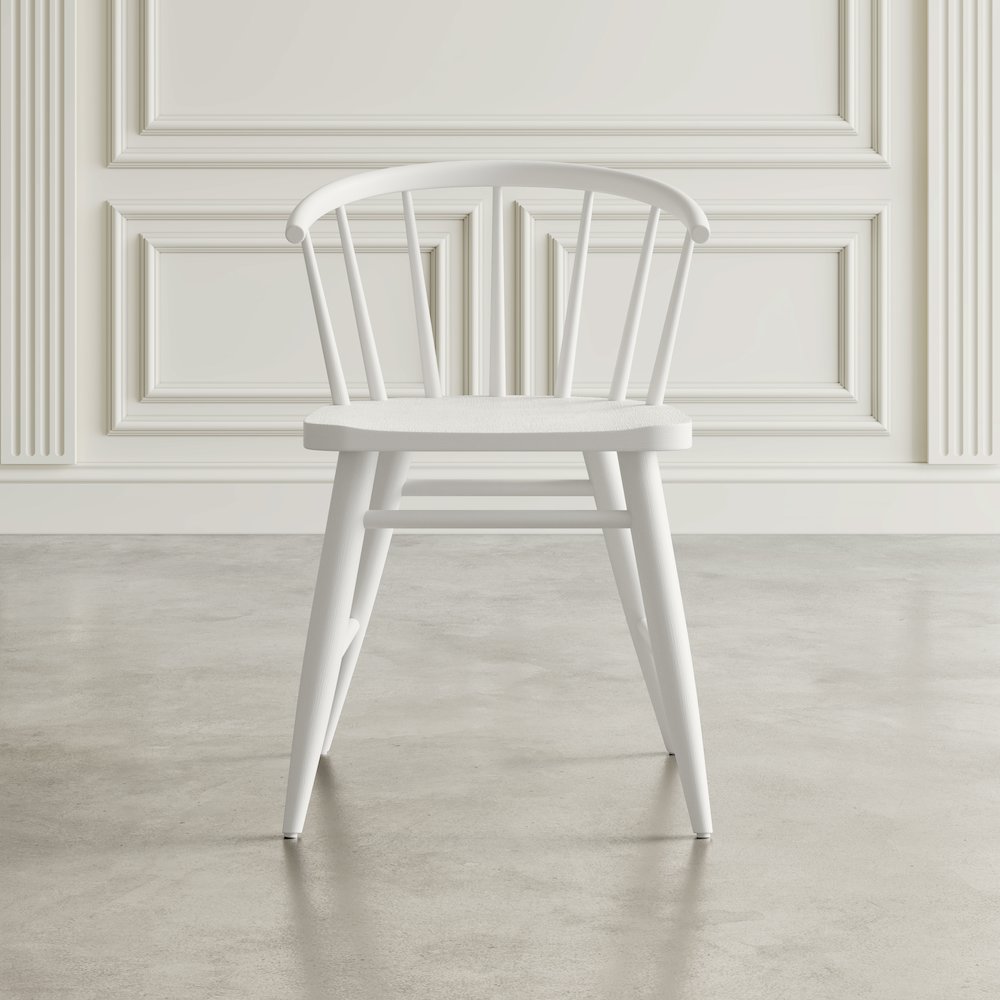 Fitz Traditional Solid Wood Curved Back Spindle Dining Chair (Set of 2)