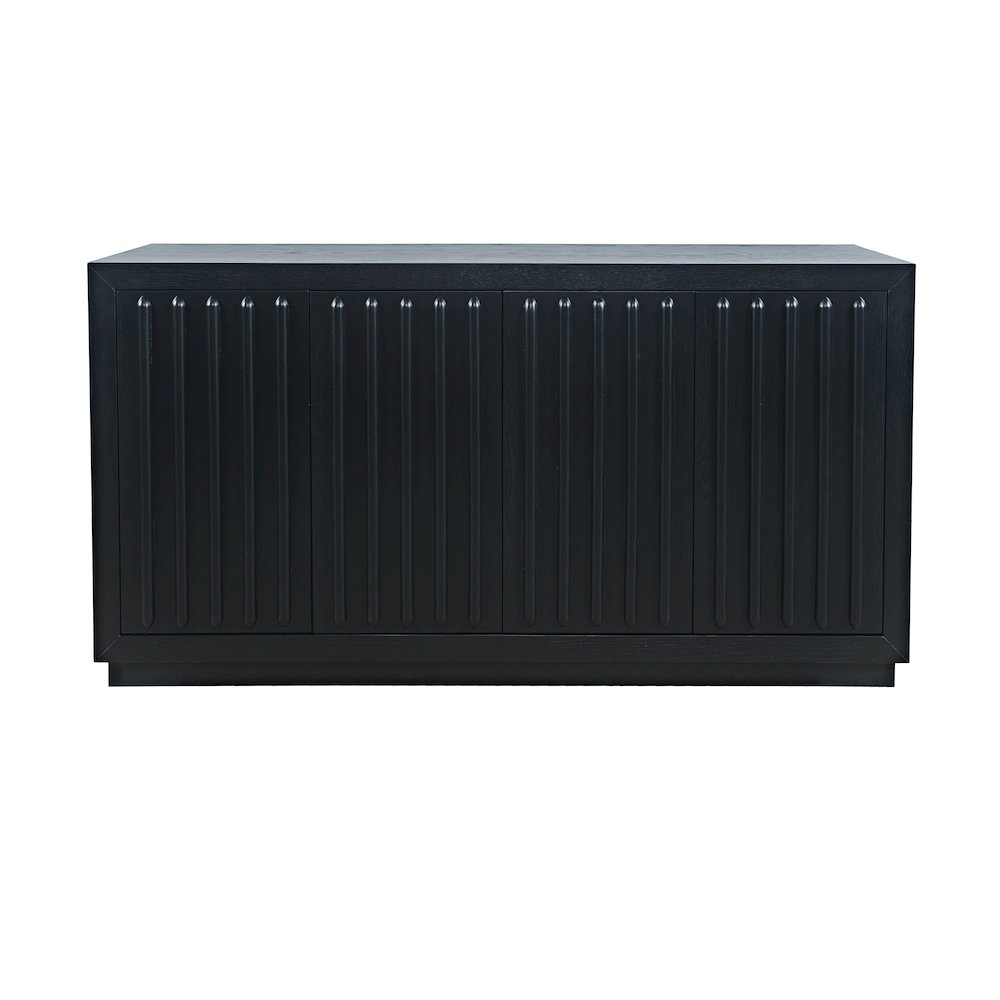 Maven 60" Mid-Century Modern Fluted Four Door Sideboard Storage Cabinet
