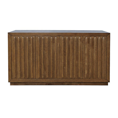 Maven 60" Mid-Century Modern Fluted Four Door Sideboard Storage Cabinet