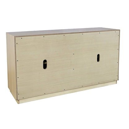 Maven 60" Mid-Century Modern Fluted Four Door Sideboard Storage Cabinet