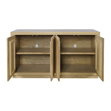 Maven 60" Mid-Century Modern Fluted Four Door Sideboard Storage Cabinet