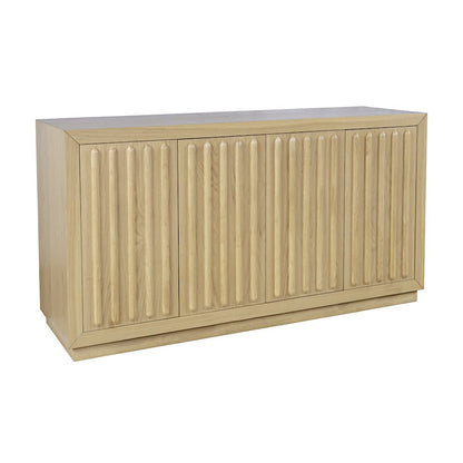 Maven 60" Mid-Century Modern Fluted Four Door Sideboard Storage Cabinet