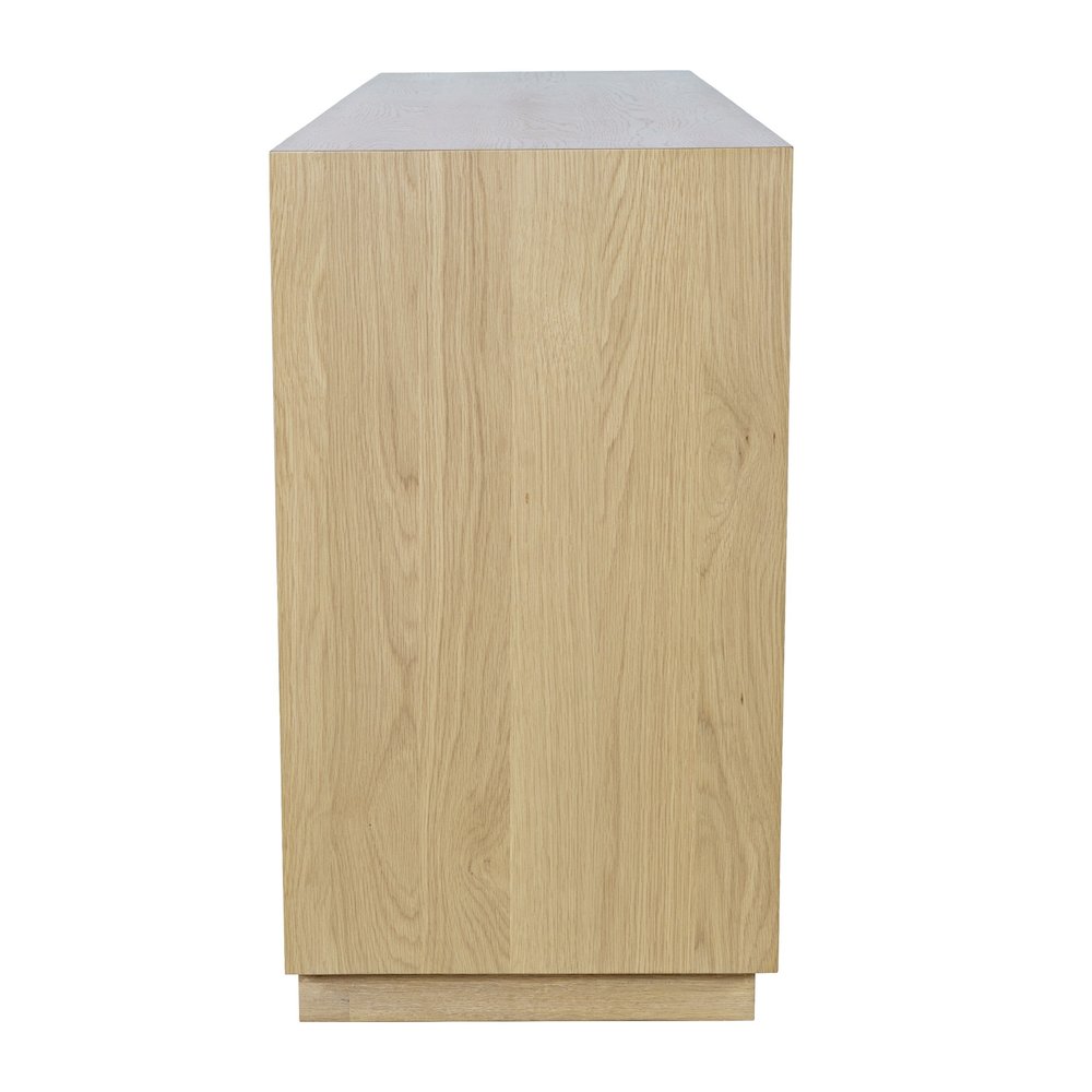 Maven 60" Mid-Century Modern Fluted Four Door Sideboard Storage Cabinet
