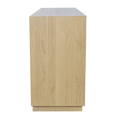 Maven 60" Mid-Century Modern Fluted Four Door Sideboard Storage Cabinet