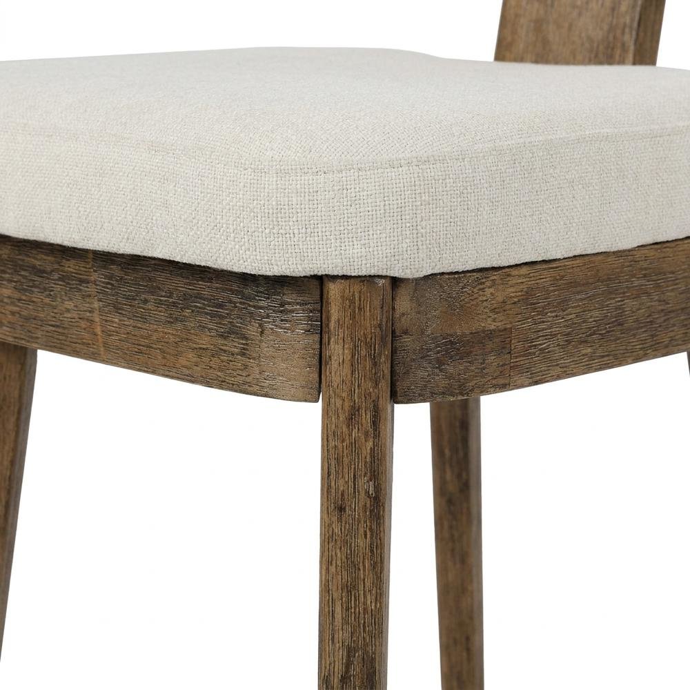 Polyester Mid-Century Modern Split-Back Dining Chairs, Chestnut, Set of 2