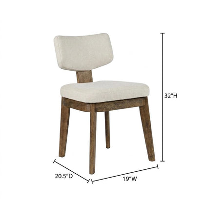 Polyester Mid-Century Modern Split-Back Dining Chairs, Chestnut, Set of 2