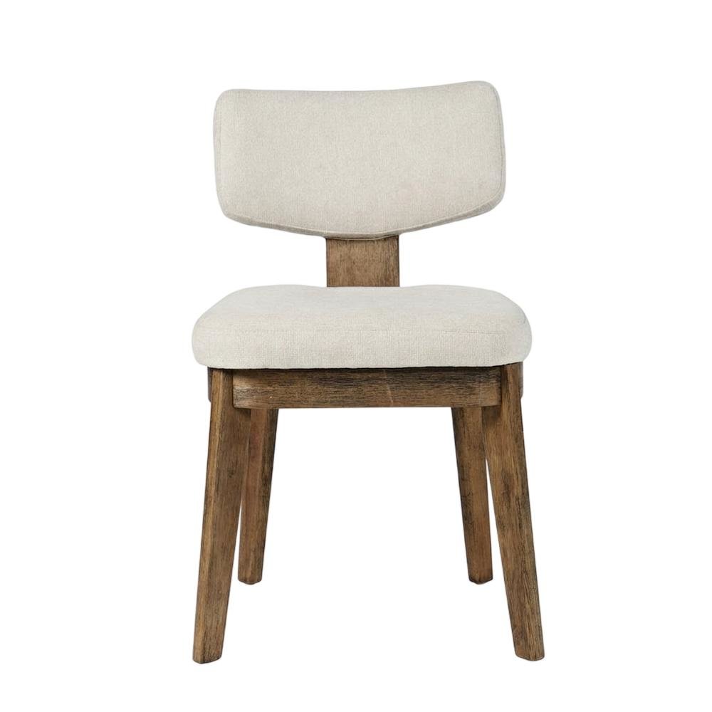 Polyester Mid-Century Modern Split-Back Dining Chairs, Chestnut, Set of 2