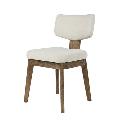 Polyester Mid-Century Modern Split-Back Dining Chairs, Chestnut, Set of 2