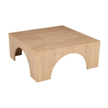 Archimedes 40" Arched Wood Square Modern Rustic Coffee Table